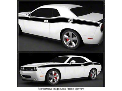 Solid CUDA Style Side Stripes; Gloss Red (11-14 Challenger)