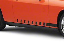 SEC10 Dashed Rocker Stripes; Gloss Black (08-23 Challenger)