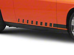 SEC10 Dashed Rocker Stripes; Matte Black (08-23 Challenger)