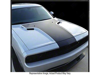 Solid Style T-Hood Stripes; Gloss Red (08-10 Challenger)