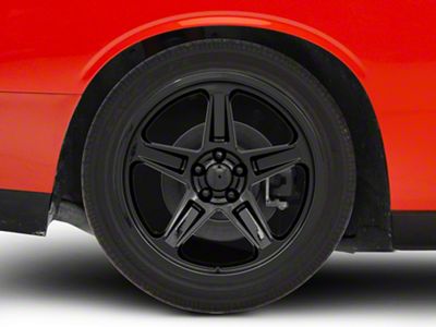 SRT Demon Style Gloss Black Wheel; Rear Only; 20x10.5 (08-23 RWD Challenger, Excluding Widebody)