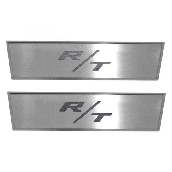 Challenger Stainless Door Badge Plate with R/T Logo; Brushed Black (08 ...