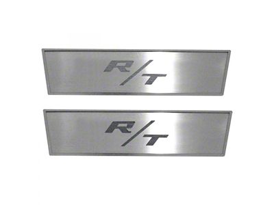 Stainless Door Badge Plate with R/T Logo; Brushed Black (08-14 Challenger)