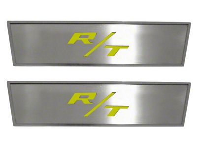 Stainless Door Badge Plate with R/T Logo; Synergy Green Solid (08-14 Challenger)