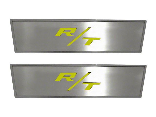 Stainless Door Badge Plate with R/T Logo; Synergy Green Solid (08-14 Challenger)