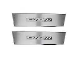 Stainless Door Badge Plate with SRT8 Logo; Brushed Black (08-14 Challenger)