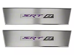 Stainless Door Badge Plate with SRT8 Logo; Purple Carbon Fiber (08-14 Challenger)