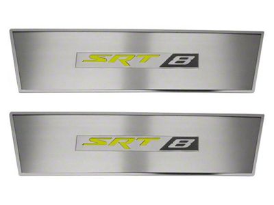 Stainless Door Badge Plate with SRT8 Logo; Synergy Green Solid (08-14 Challenger)