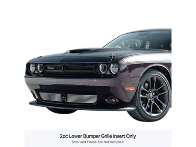 Stainless Steel Billet Lower Grille Overlay; Polished (15-23 Challenger w/ Adaptive Cruise Control, Excluding Widebody)