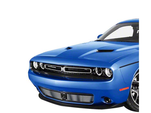 Stainless Steel Billet Lower Grille; Silver Hairline (15-23 Challenger w/ Adaptive Cruise Control, Excluding SRT & Widebody Models)