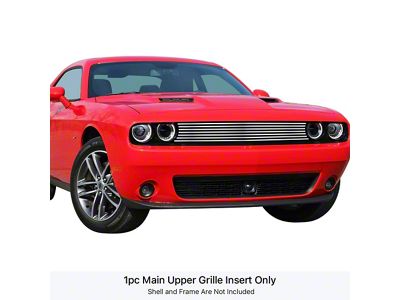 Stainless Steel Billet Upper Grille Overlay; Polished (15-23 Challenger)