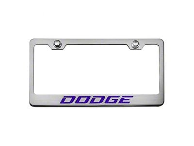 Stainless Steel Dodge License Plate Frame; Purple Carbon Fiber (Universal; Some Adaptation May Be Required)