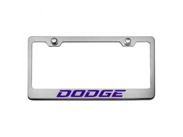 Stainless Steel Dodge License Plate Frame; Purple Carbon Fiber (Universal; Some Adaptation May Be Required)
