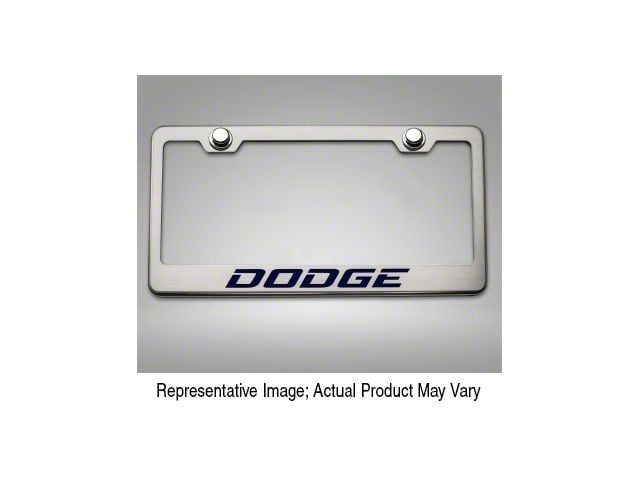 Stainless Steel Dodge License Plate Frame; Bright Red Solid (Universal; Some Adaptation May Be Required)