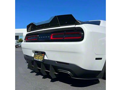 Stealth Assault Extreme Notched Wicker Bill without Camera Cutout; Dark Tint (08-14 Challenger w/ OEM Spoiler; 15-23 Challenger Scat Pack, SRT & R/T w/o Redeye Spoiler)