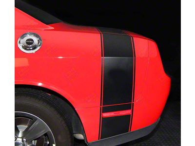 Super Bee Style Rear Stripes; Gloss Black (19-23 Challenger)