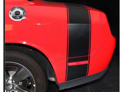 Super Bee Style Rear Stripes; Matte Black (15-18 Challenger)