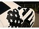 Tattered American Flag Body Graphic; Driver Side; Matte White (08-23 Challenger)