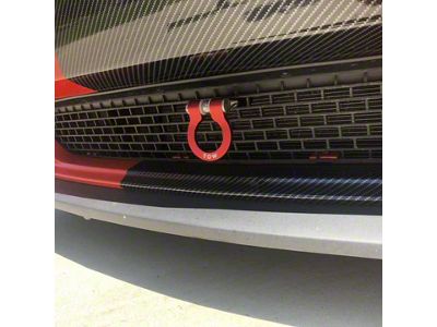 Titanium Lite Tow Hook with One Red D-Ring; Front (15-23 Challenger)