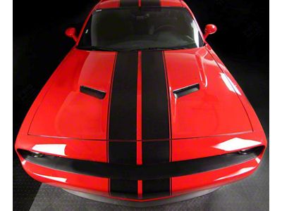 Top Double Stripes Pinstriping; Gloss Black (19-23 Challenger)