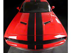 Top Double Stripes Pinstriping; Gloss Black (19-23 Challenger)