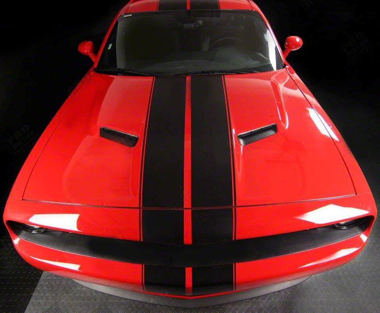 Challenger Over-The-Top Double Stripes; Gloss Red (19-23