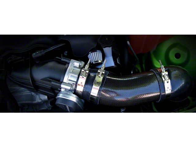 True Cold Air Intake with Oiled Filter for 80 to 87mm Throttle Bodies; Carbon Fiber (11-23 6.4L HEMI Challenger)
