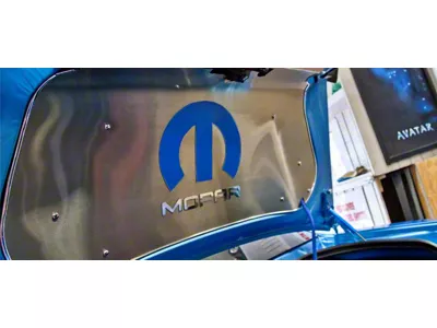 Omega M and MOPAR Letter Trunk or Hood Emblems; Polished (08-23 Challenger)