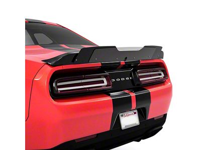 V1R Wicker Bill Rear Spoiler Add-On; Gloss Black (15-23 Challenger)