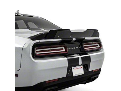 V1R Wicker Bill Rear Spoiler Add-On; Gloss Black Vinyl (08-14 Challenger)