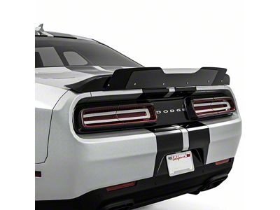 V1R Wicker Bill Rear Spoiler Add-On; Matte Black Vinyl (08-14 Challenger)