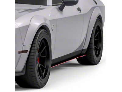 V2R Side Skirt Splitters; Textured Black (18-23 Challenger Widebody)