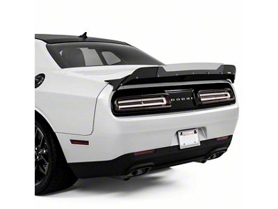 V3R Wicker Bill Hellcat Redeye Spoiler Add-On; Satin Black Vinyl (08-23 Challenger)