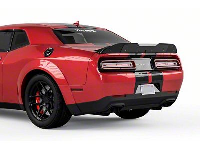 V3R Wicker Bill Rear Spoiler Add-On; Carbon Flash Metallic Vinyl (15-23 Challenger)