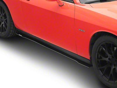 V7R Side Skirt Splitters; Gloss Black Vinyl (08-23 Challenger)