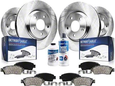Vented Brake Rotor and Pad Kit; Front and Rear (09-20 Challenger GT, R/T, Rallye Redline & SXT w/ Dual Piston Front Calipers & Vented Rear Rotors; 2011 Challenger SE w/ Dual Piston Front Calipers & Vented Rear Rotors)