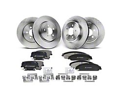 Vented Brake Rotor and Pad Kit; Front and Rear (09-20 Challenger R/T w/ Dual Piston Front Calipers)