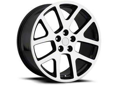 Viper Replica Gloss Black Machine Face Wheel; 20x9; 18mm Offset (08-23 RWD Challenger, Excluding Widebody)