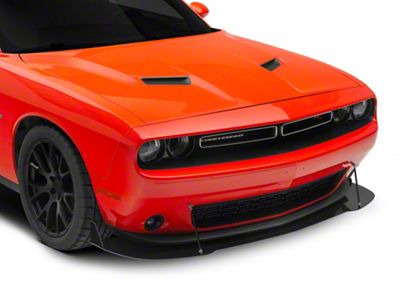 VZ Style Front Bumper Splitter; Gloss Black Vinyl (15-23 Challenger, Excluding Widebody)