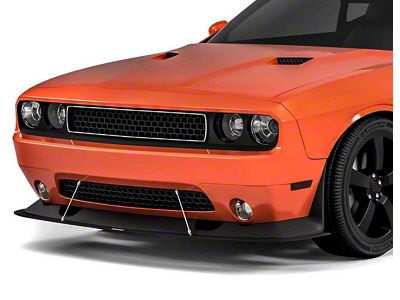 VZ Style Front Bumper Splitter; Matte Black Vinyl (08-14 Challenger)