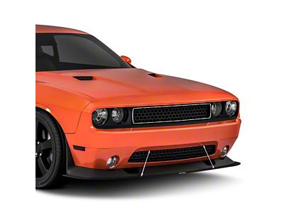 VZ Style Front Bumper Splitter; Satin Black Ice Vinyl (08-14 Challenger)