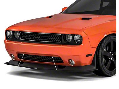 VZ Style Front Bumper Splitter; Satin Black Vinyl (08-14 Challenger)