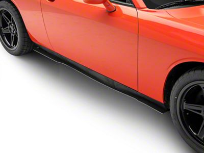 VZ Style Side Skirt Splitters; Gloss Carbon Fiber Vinyl (08-14 Challenger)