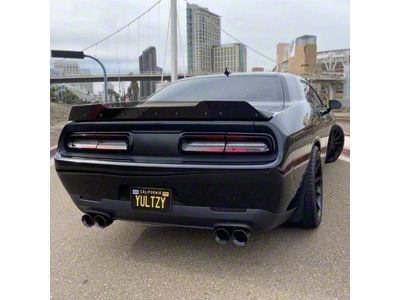 Wicker Bill with Camera Cutout; Polished (08-14 Challenger w/ OEM Spoiler; 15-23 Challenger Scat Pack, SRT & R/T w/o Redeye Spoiler)