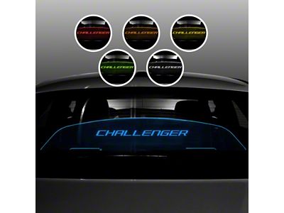 Wind Deflector with Challenger Block Letters; Blue Lighting Kit (08-23 Challenger)