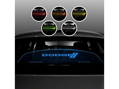 Wind Deflector with Dodge Emblem; Blue Lighting Kit (08-23 Challenger)