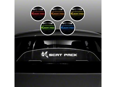 Wind Deflector with Scat Pack Logo; White Lighting Kit (08-23 Challenger)