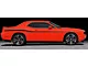 Yellow Jacket Style Side Stripes; Gloss Black (19-23 Challenger)