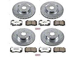 PowerStop Z26 Street Warrior Brake Rotor and Pad Kit; Front and Rear (08-21 Challenger 392 Hemi Scat Pack Shaker, GT, R/T, SRT8 & T/A w/ 4-Piston Front Calipers)