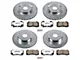PowerStop Z26 Street Warrior Brake Rotor and Pad Kit; Front and Rear (08-21 Challenger 392 Hemi Scat Pack Shaker, GT, R/T, SRT8 & T/A w/ 4-Piston Front Calipers)